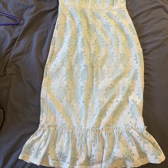 Light Blue Lace Fishtail Dress - Picture 2 of 5